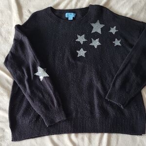 CeCe pullover sweater with sequin stars size L